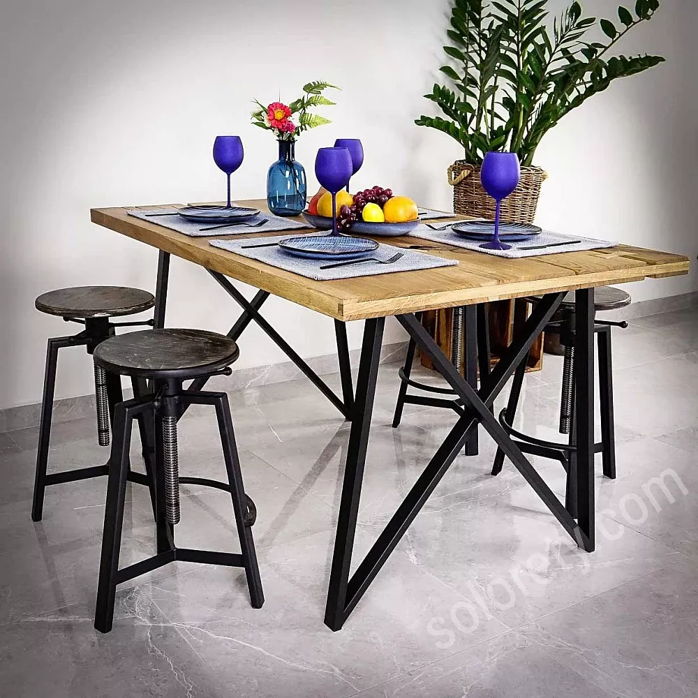 Set di 2 gambe per tavolo a V 70x72 cm in metallo nero ML-Design