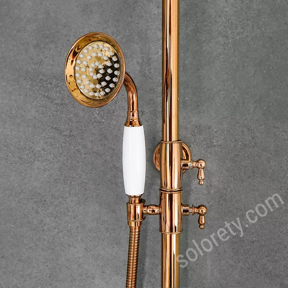 Supporto doccia in ottone finitura bronzo Sphera