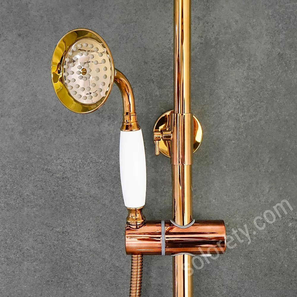 Retro style shower system, brass, antique bronze color, ceramic..