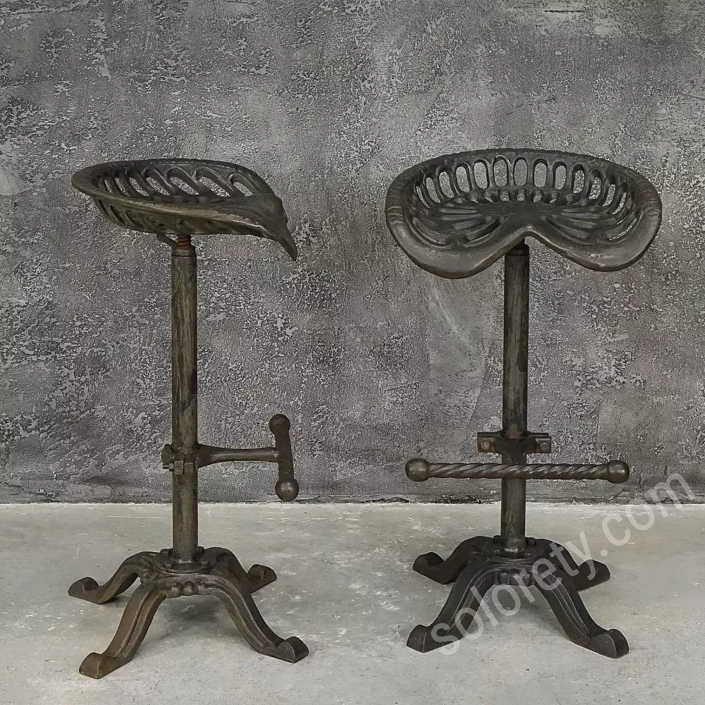 Cast iron bar stools vintage hot sale